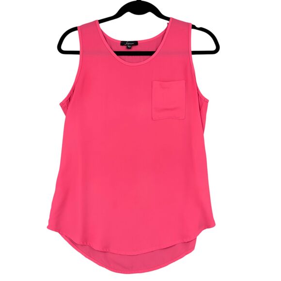 Soprano Pink Sleeveless Lightweight Round Neck Chest Pocket Blouse Top Medium - Picture 1 of 6